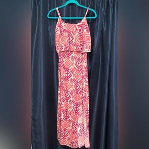 Pink Geometric Maxi Dress